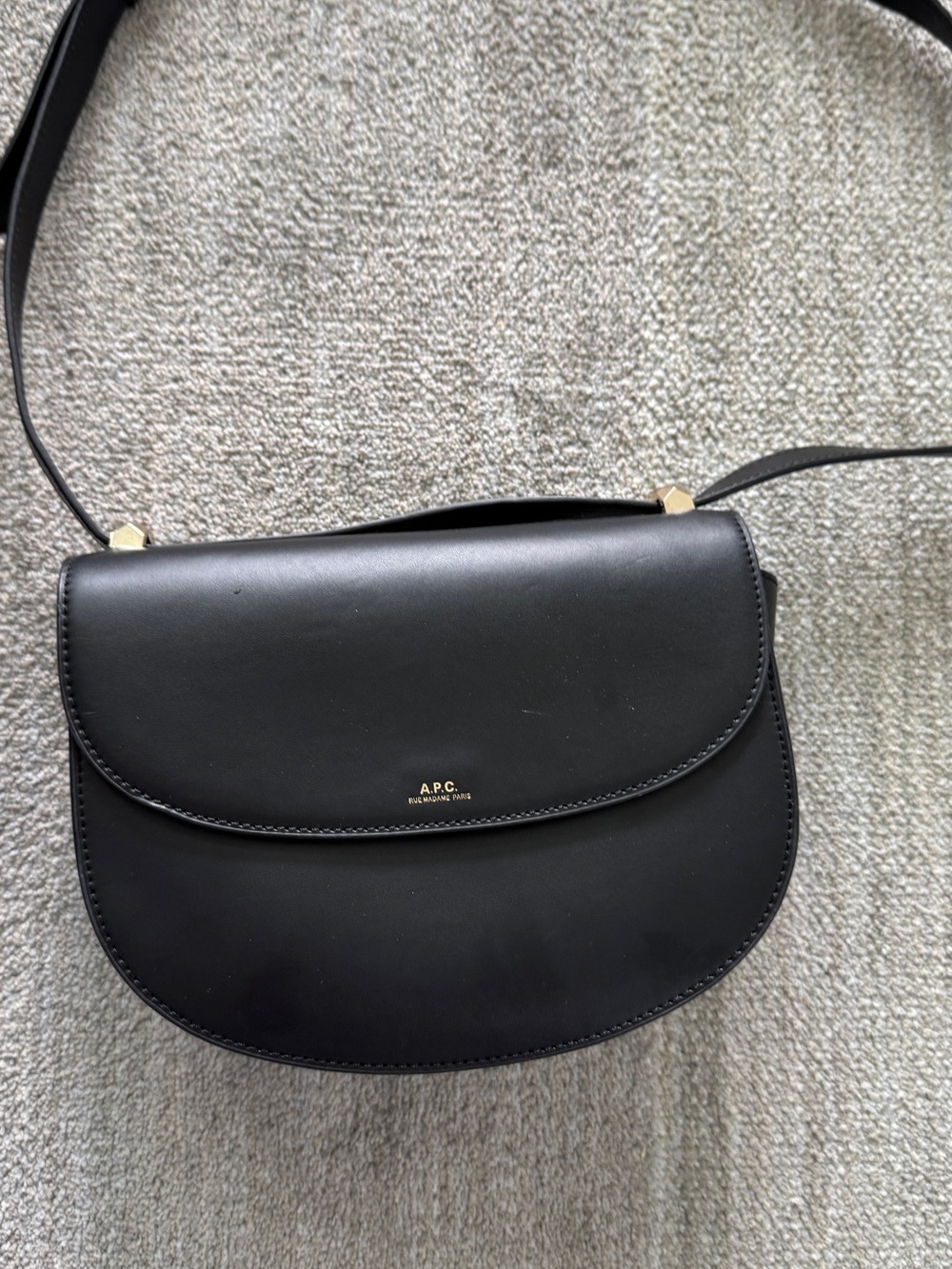 A.P.C. Genève Mini Bag Black Leather Shoulder Crossbody